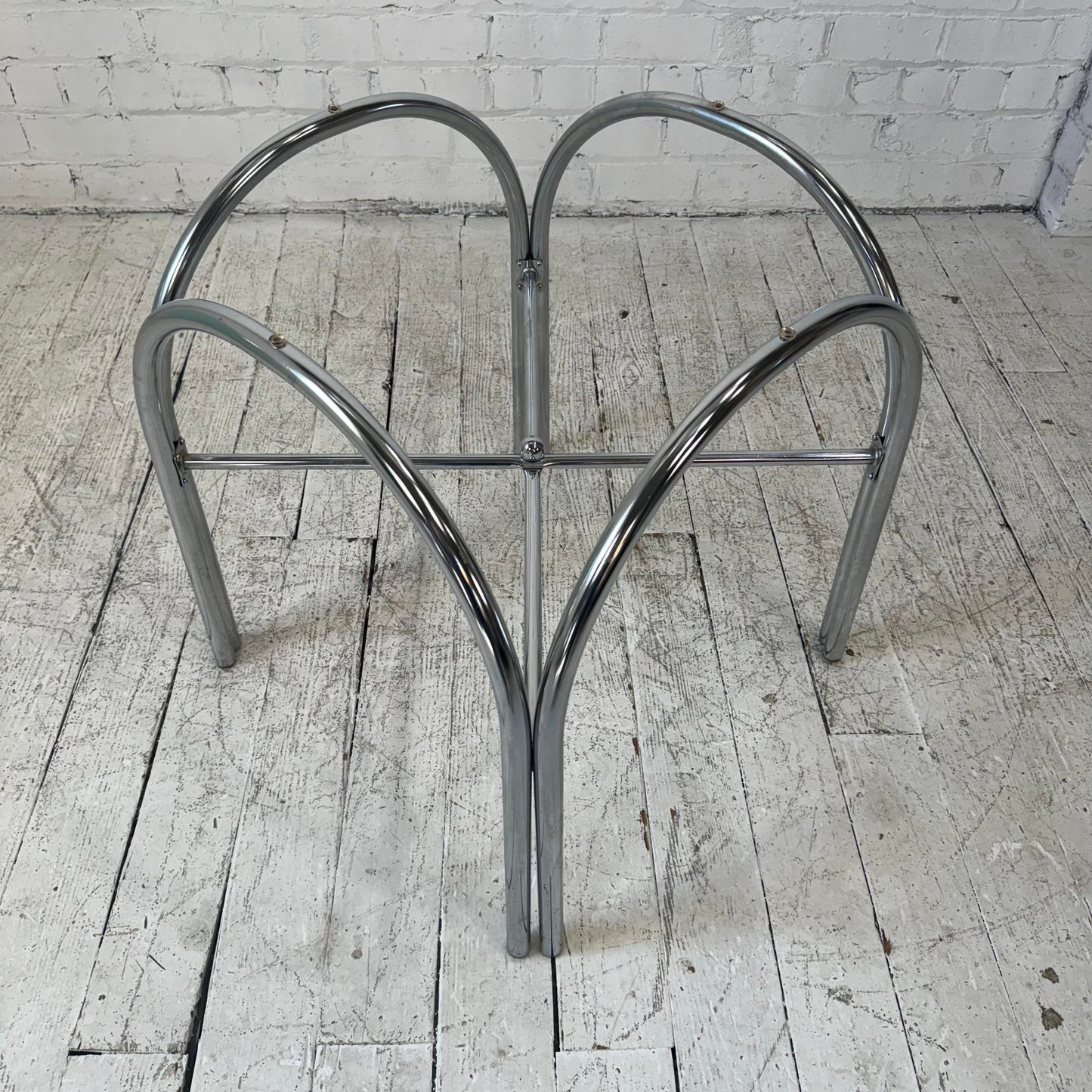 Chrome and Glass Octagonal Dining Table