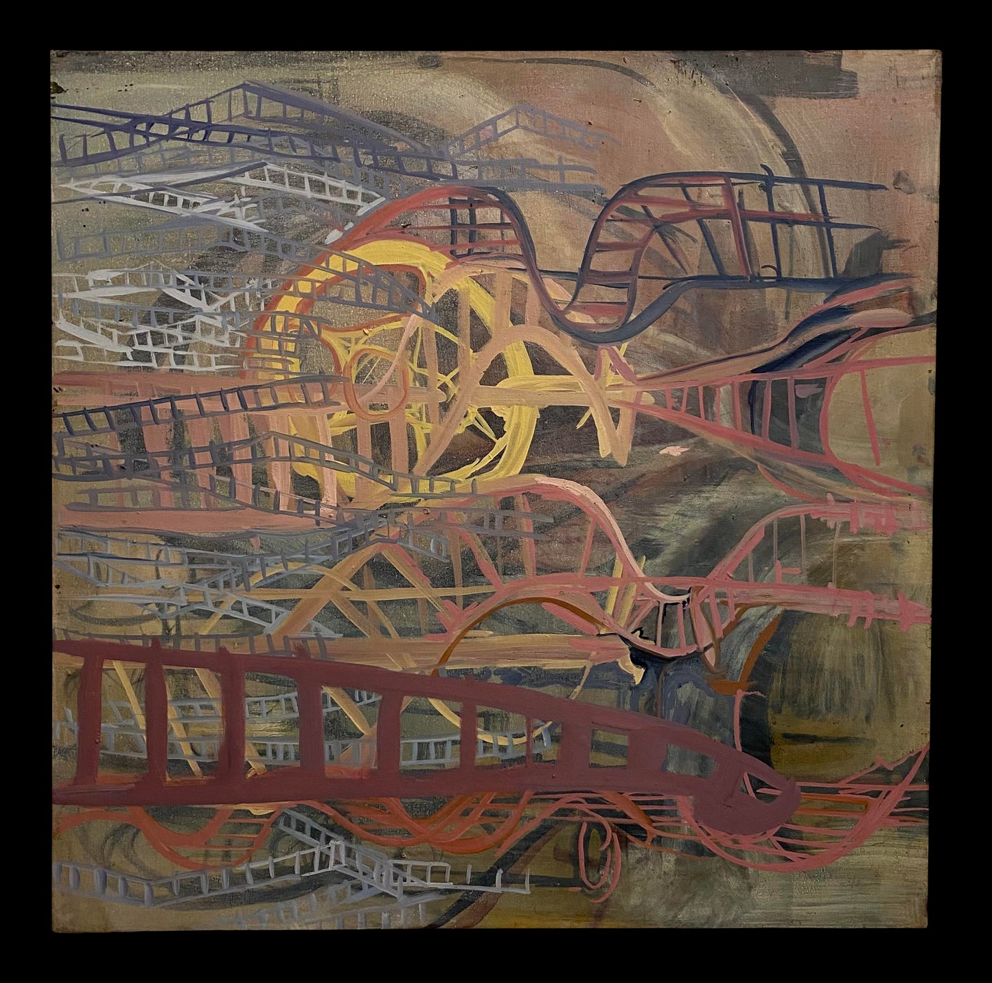 Mid 20th Century Abstract Infrastructure Painting