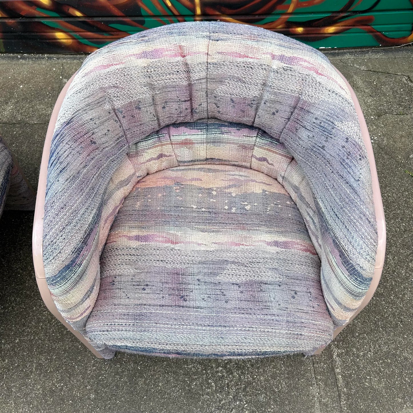 1980s Postmodern Tripod Lounge Chairs by Vladimir Kagan, a Pair