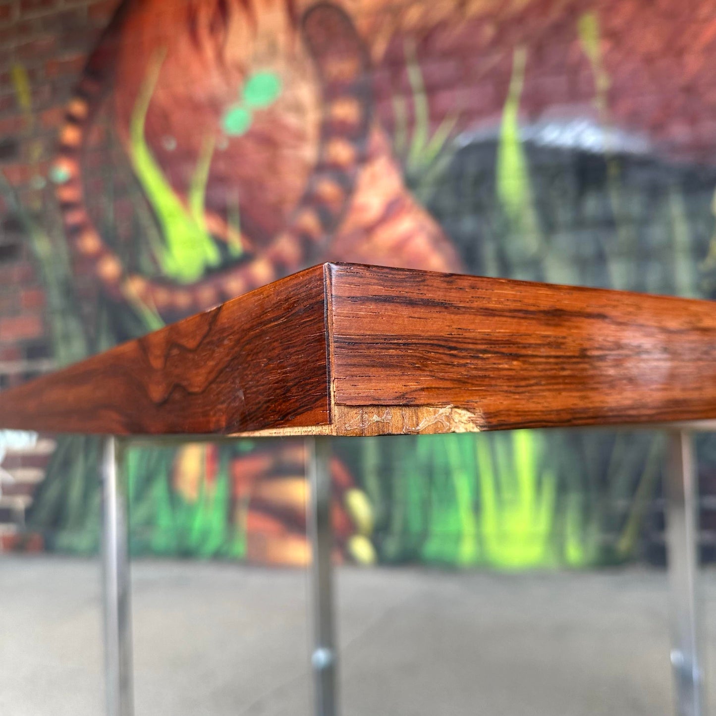 Milo Baughman for Thayer Coggin Rosewood and Chrome Side Table