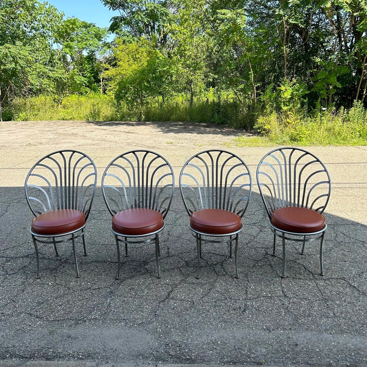 Mid Century Arthur Umanoff Glass and Steel Dining Set for Shaver Howard