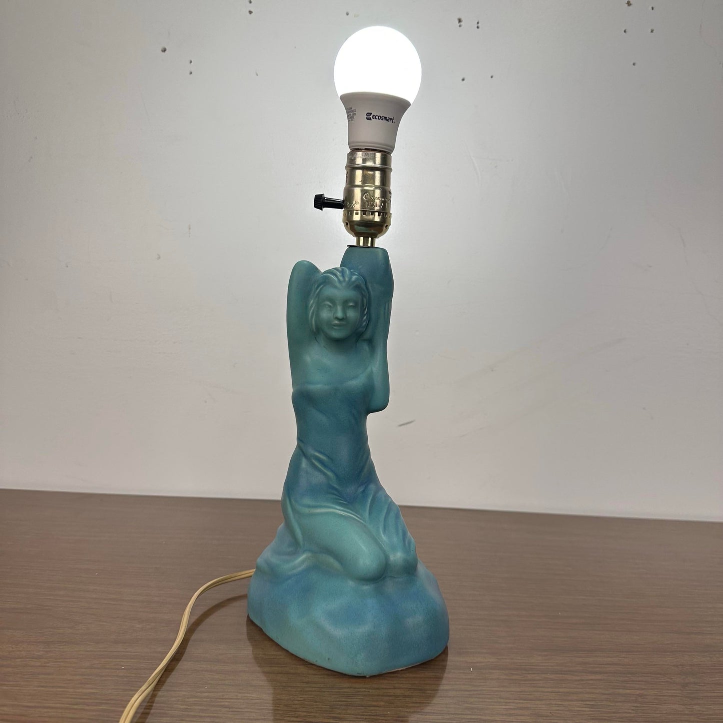 Art Deco Van Briggle Ceramic Figure Pottery Lamp