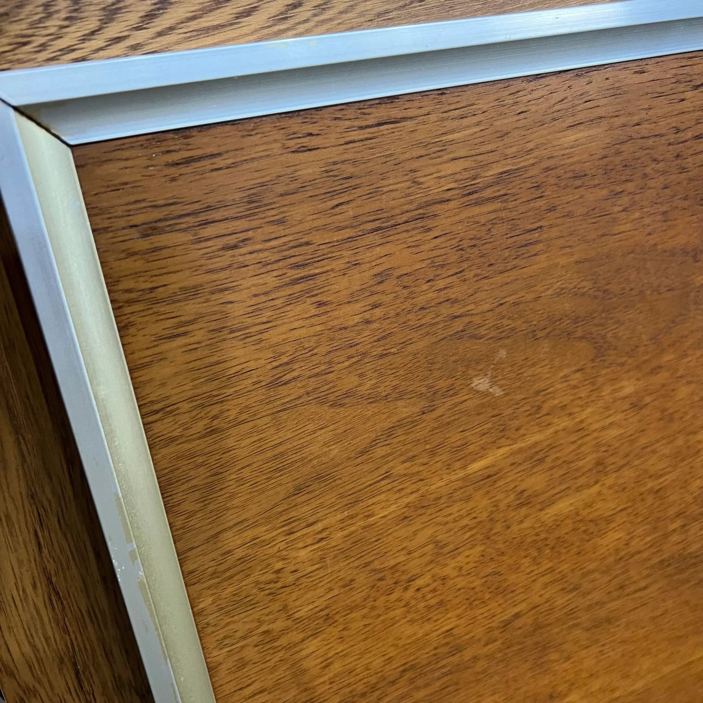 Mid Century Modern Full Size Headboard Walnut Brass Trim