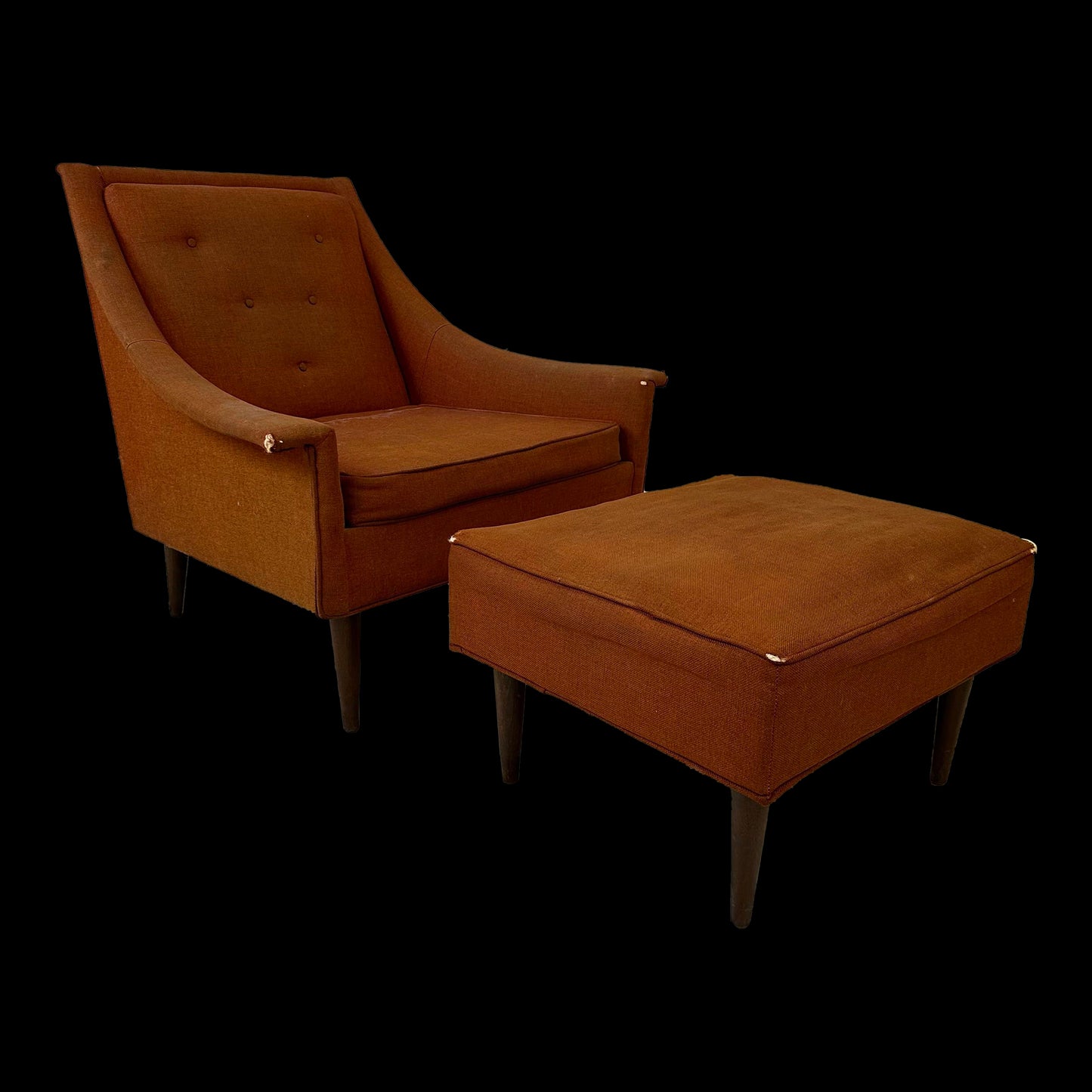 Mid 20th Century Selig Lounge Chair and Ottoman