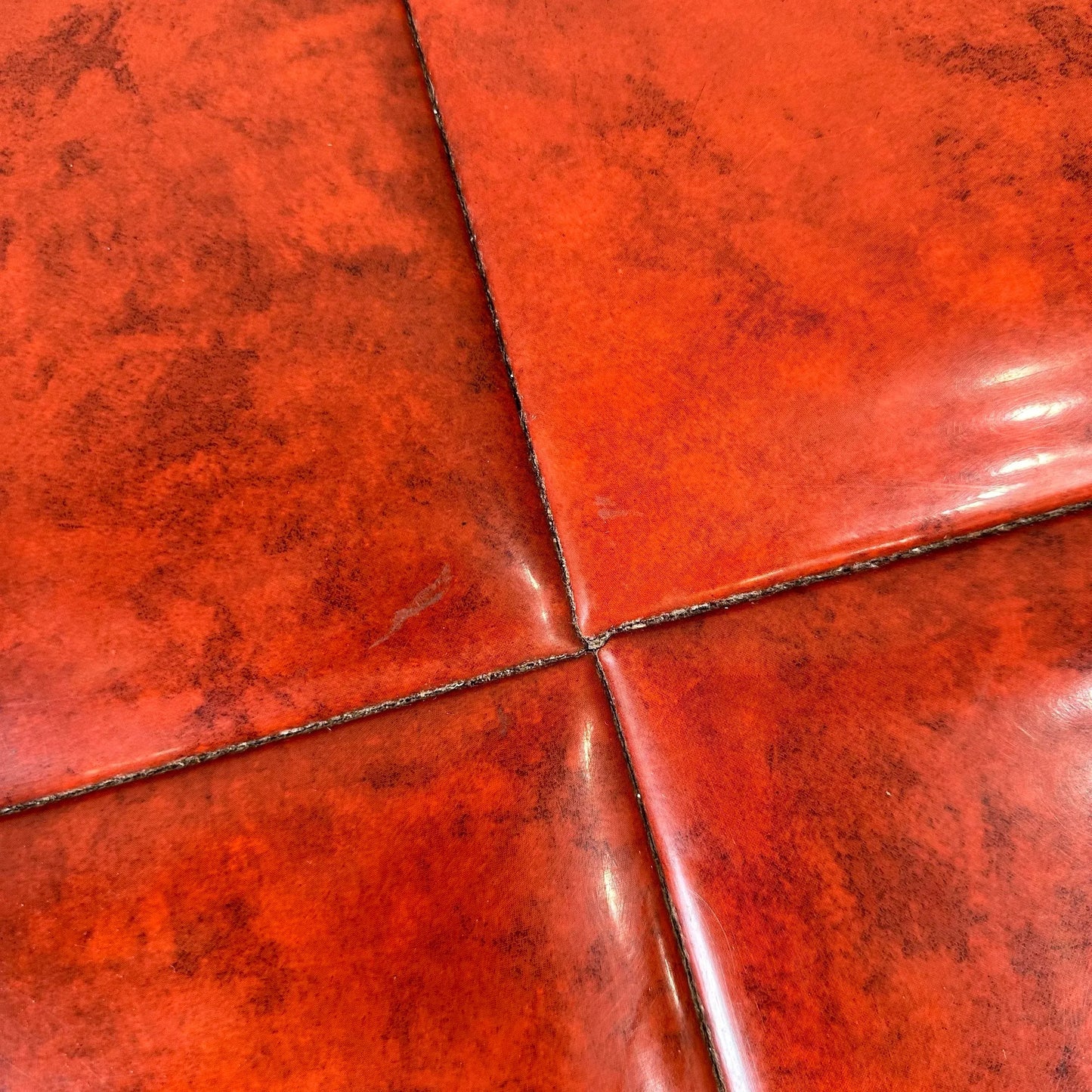 Large Circular Tubular Chrome Bench Ottoman Table Midcentury