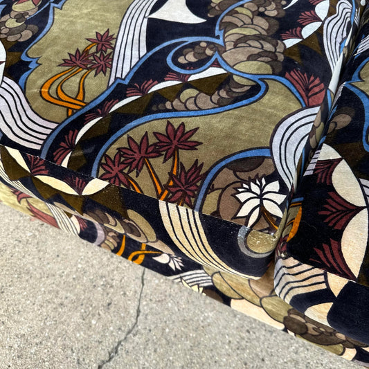 Adrian Pearsall for Craft Associates Sofa With Jack Lenor Larsen Fabric