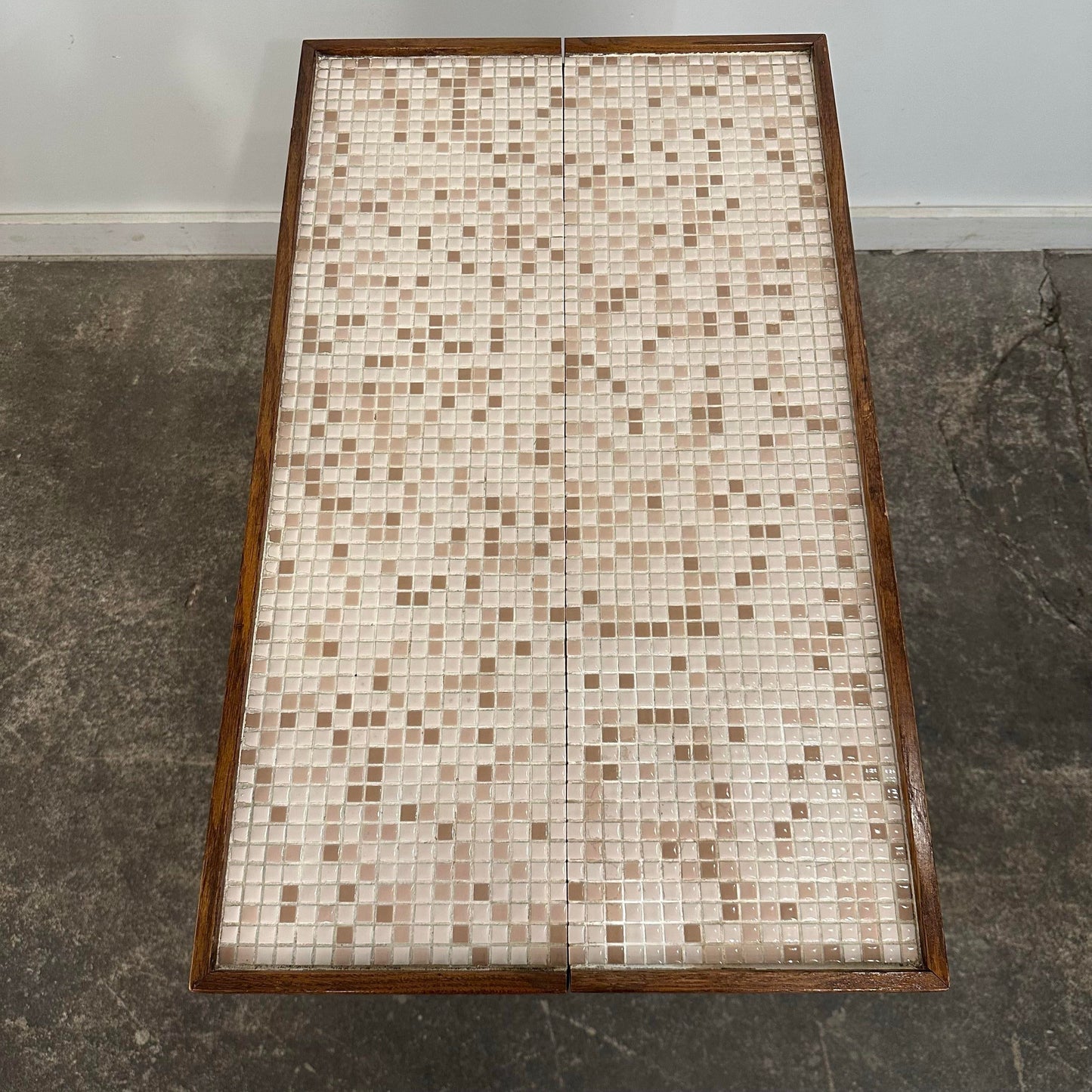 Mosaic Tile Folding Bar Cart by Henry Glass for Saginaw Furniture