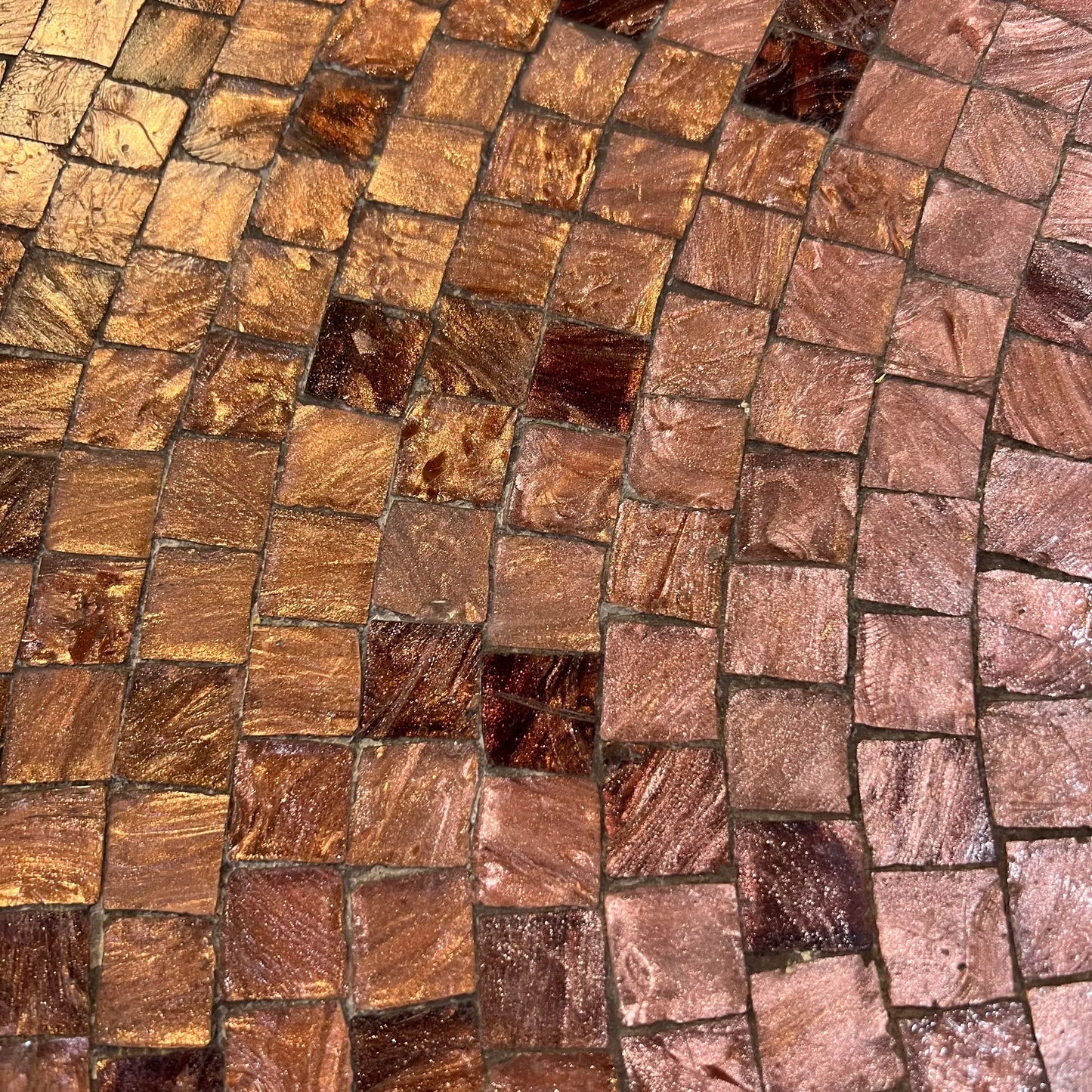 Mosaic Glass and Brass Table Kagan Dunbar Style