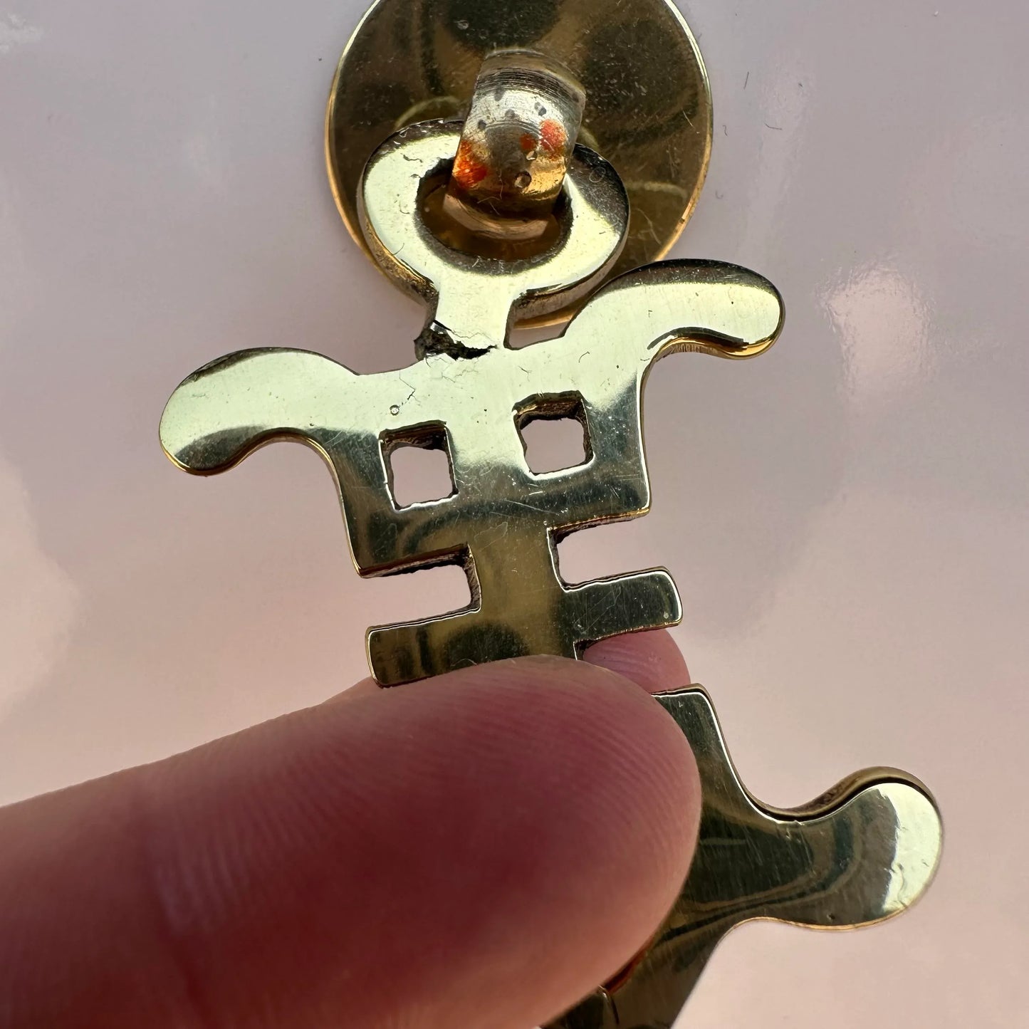 Pair of Light Pink Lacquered Nightstands Brass Hardware Western Furniture Company