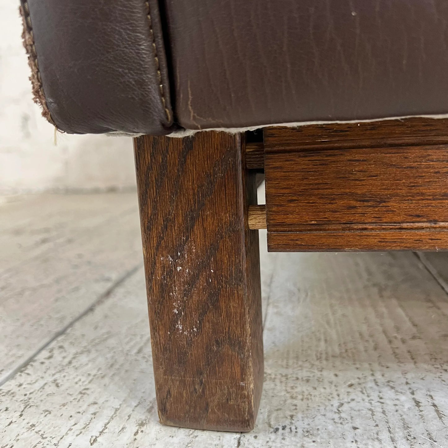 Mid Century Børge Mogensen Style Brown Leather Sofa