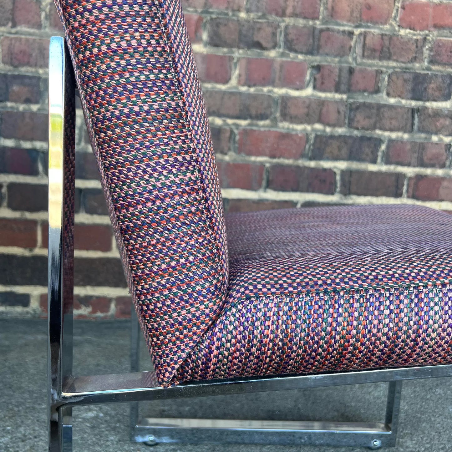 Set of 6 Thayer Coggin Chrome Dining Chairs on Hidden Wheels