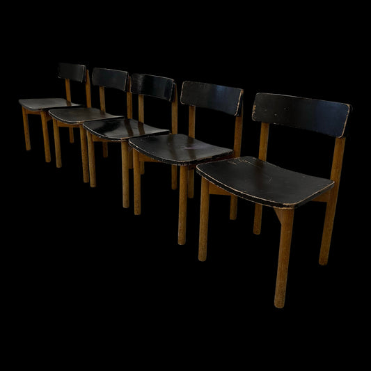 Set of 5 Mid Century Modern Gunlocke Chairs