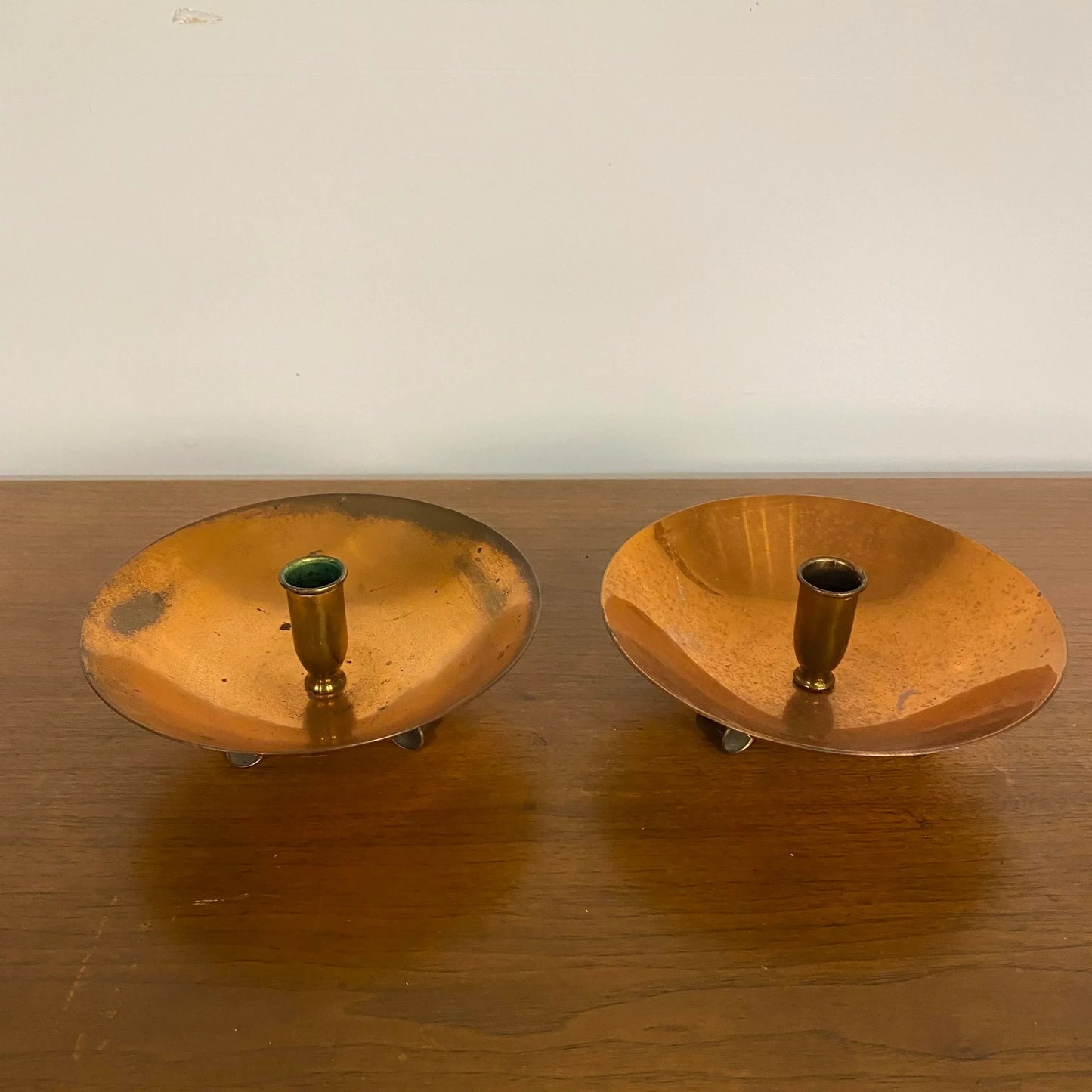 Bernie Cooper Copper Candle Holders Signed Mid Century