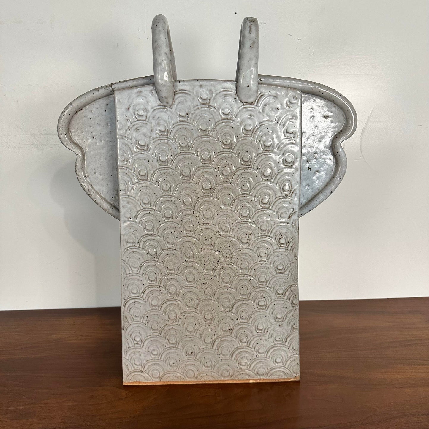 Large Slab-Made Ceramic Floor Vessel Signed