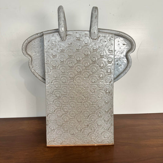 Large Slab-Made Ceramic Floor Vessel Signed