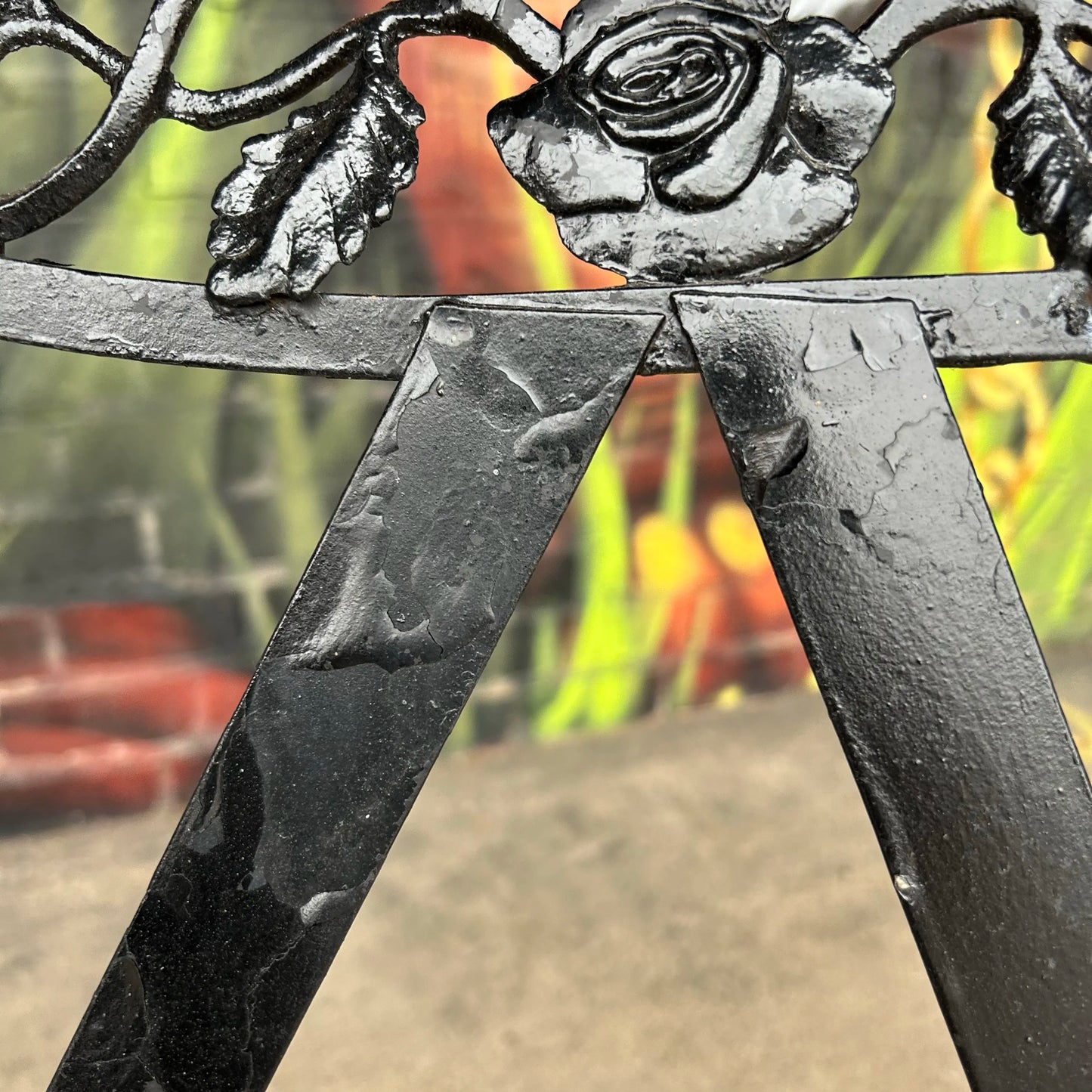 Mid 20th Century Woodard Chantilly Rose Wrought Iron Outdoor Sectional Sofa, Attributed