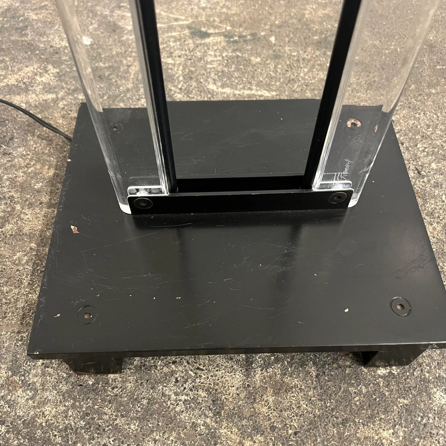 1986 Fredrick Raymond Lucite and Black Floor Lamp