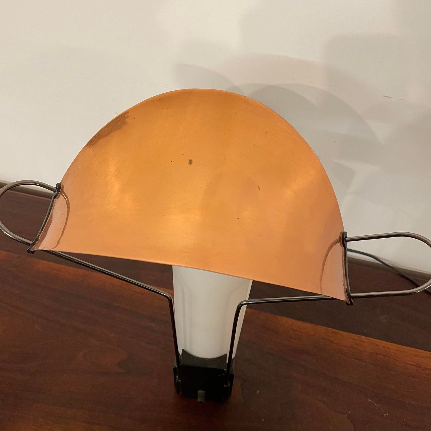 Italian Vintage Copper and Glass Table Lamp by Arteluce Palio