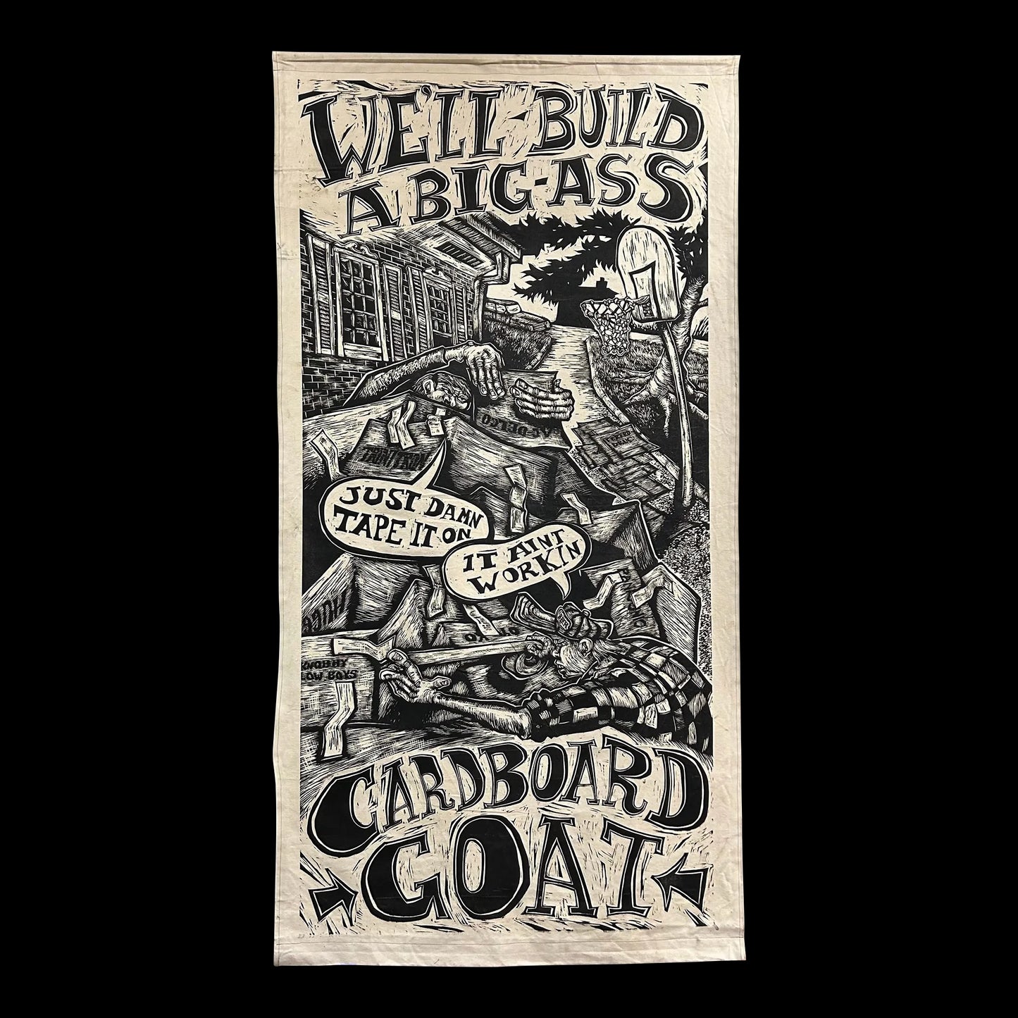 Barn Stormers David Ellis “We Built a Big-Ass Cardboard Goat” Giant Block Print