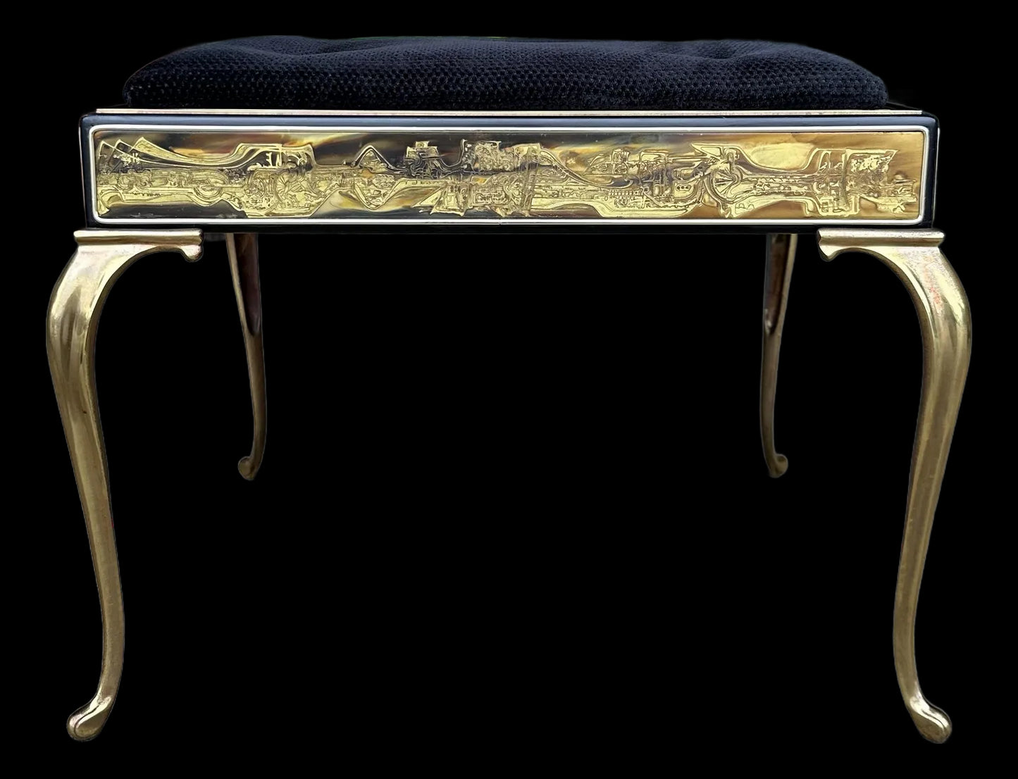 Acid Etched Mastercraft Ottoman by Bernhard Rohne Mid-Century Modern