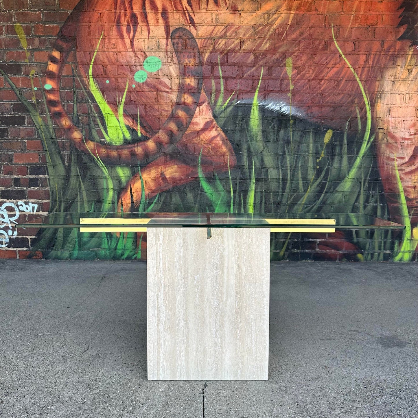 Artedi Marble and Brass Console Table