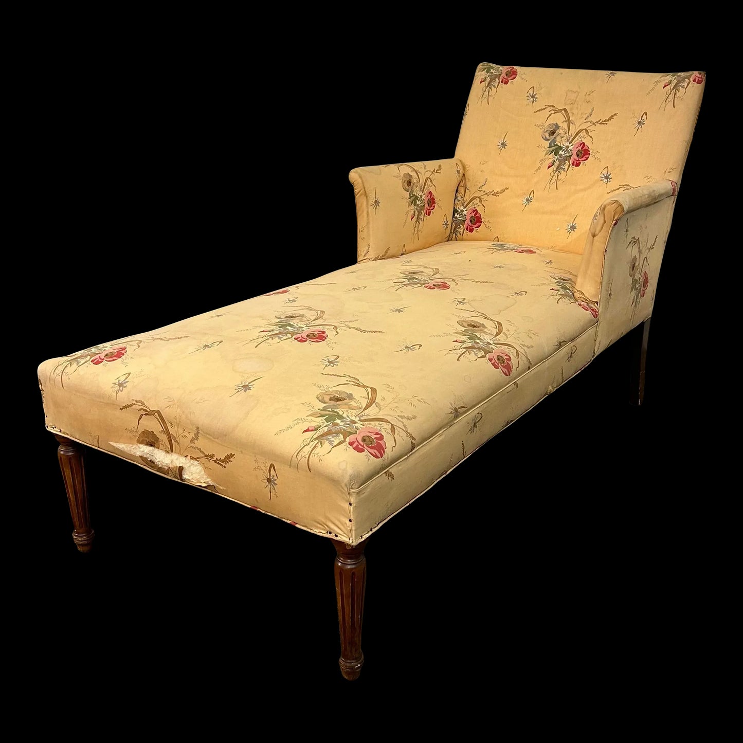 Napoleon III French Style Chaise Lounge Chair for Reupholstery