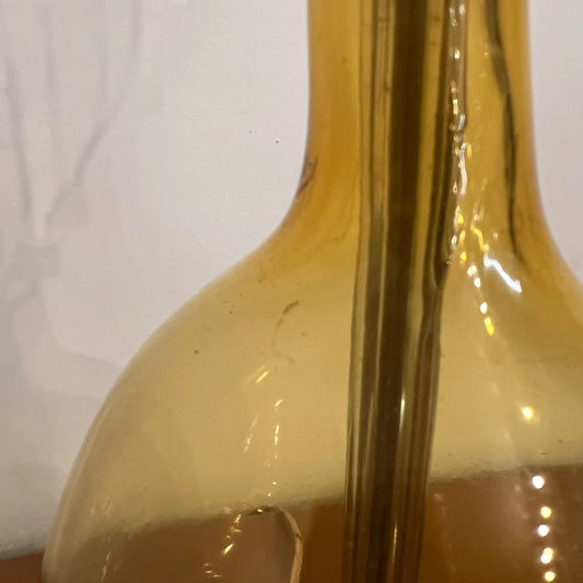 Mid Century Modern Blenko Glass Company Yellow Table Lamp, Unmarked