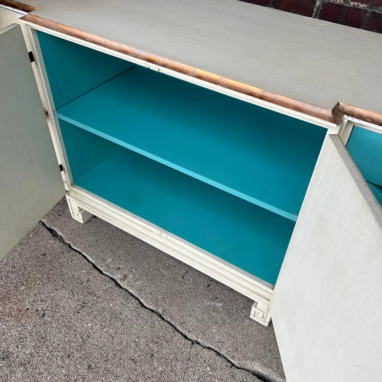 Modern Credenza With Greek Key Legs