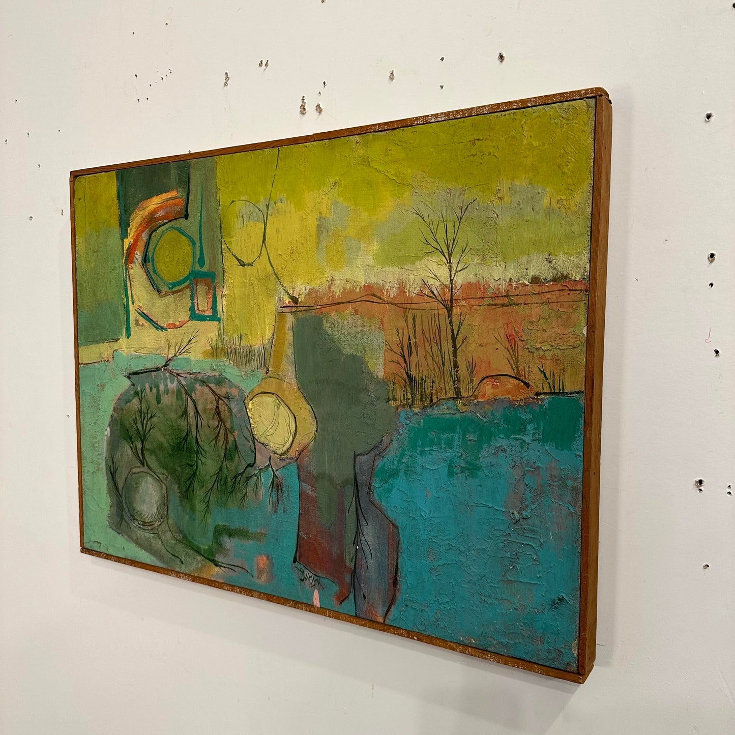 Abstract Landscape Painting Singed