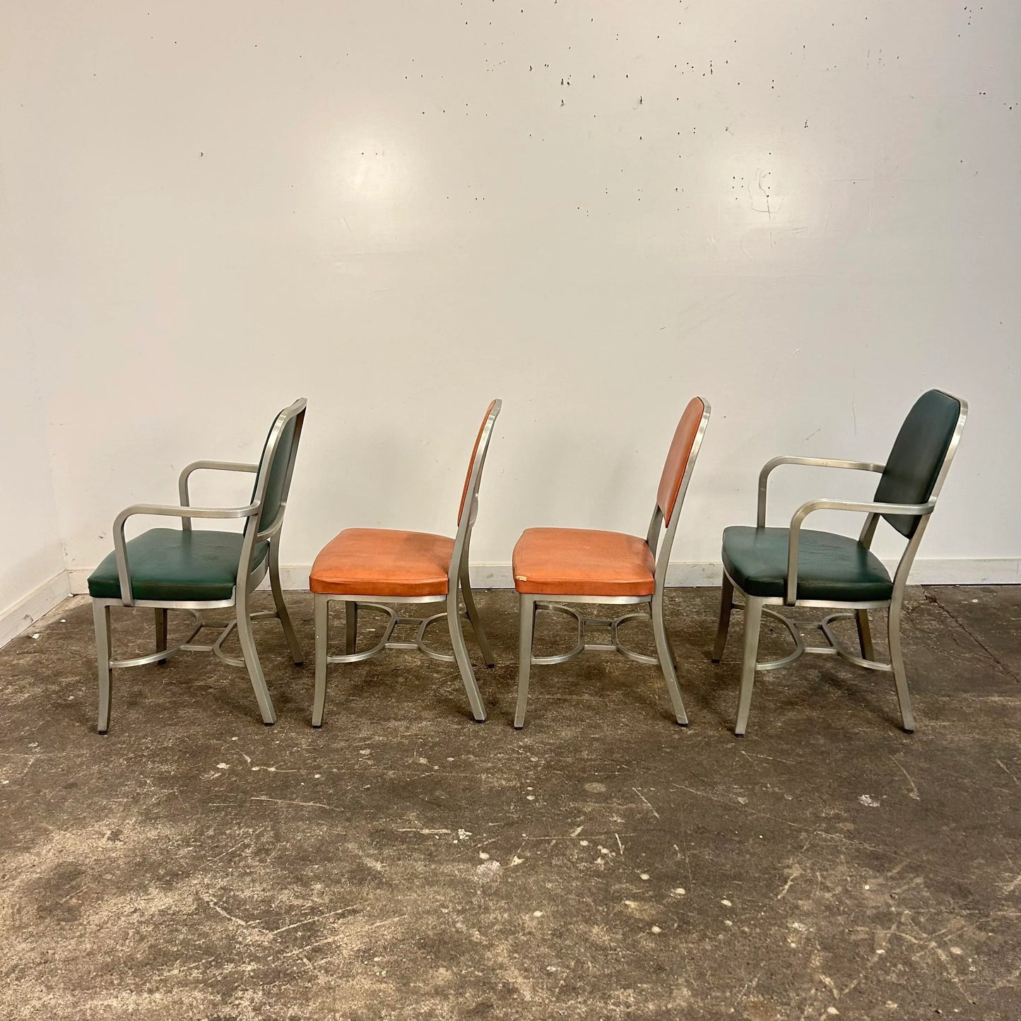 Set of 4 Rare Design GoodForm Aluminum Chairs Industrial Art Deco
