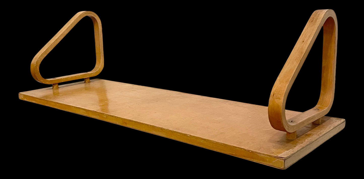 Mid 20th Century Vintage Mid-Century Modern Alvar Aalto Designed Wall Shelf Birds Eye Maple Bent Wood