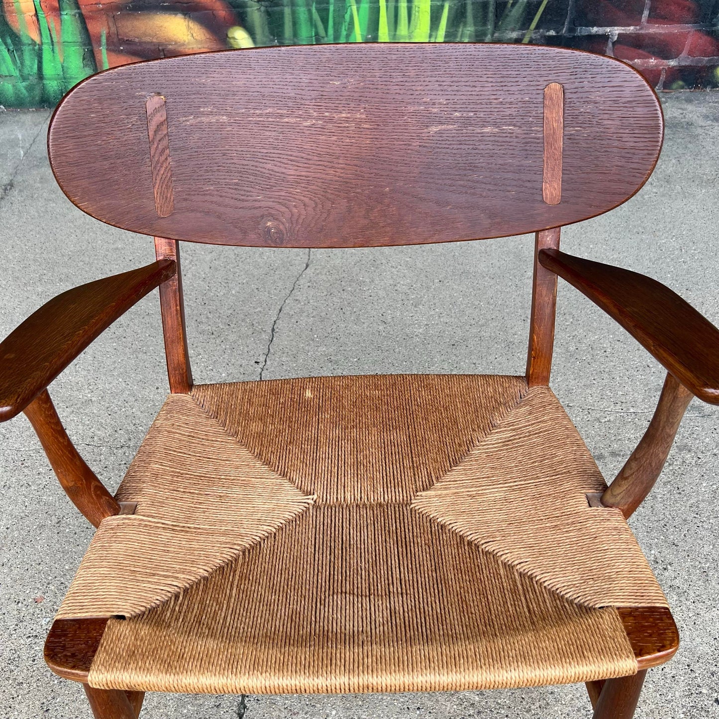 Mid Century Modern Hans Wegner Model Ch22 Shell Back Paddle Armchair