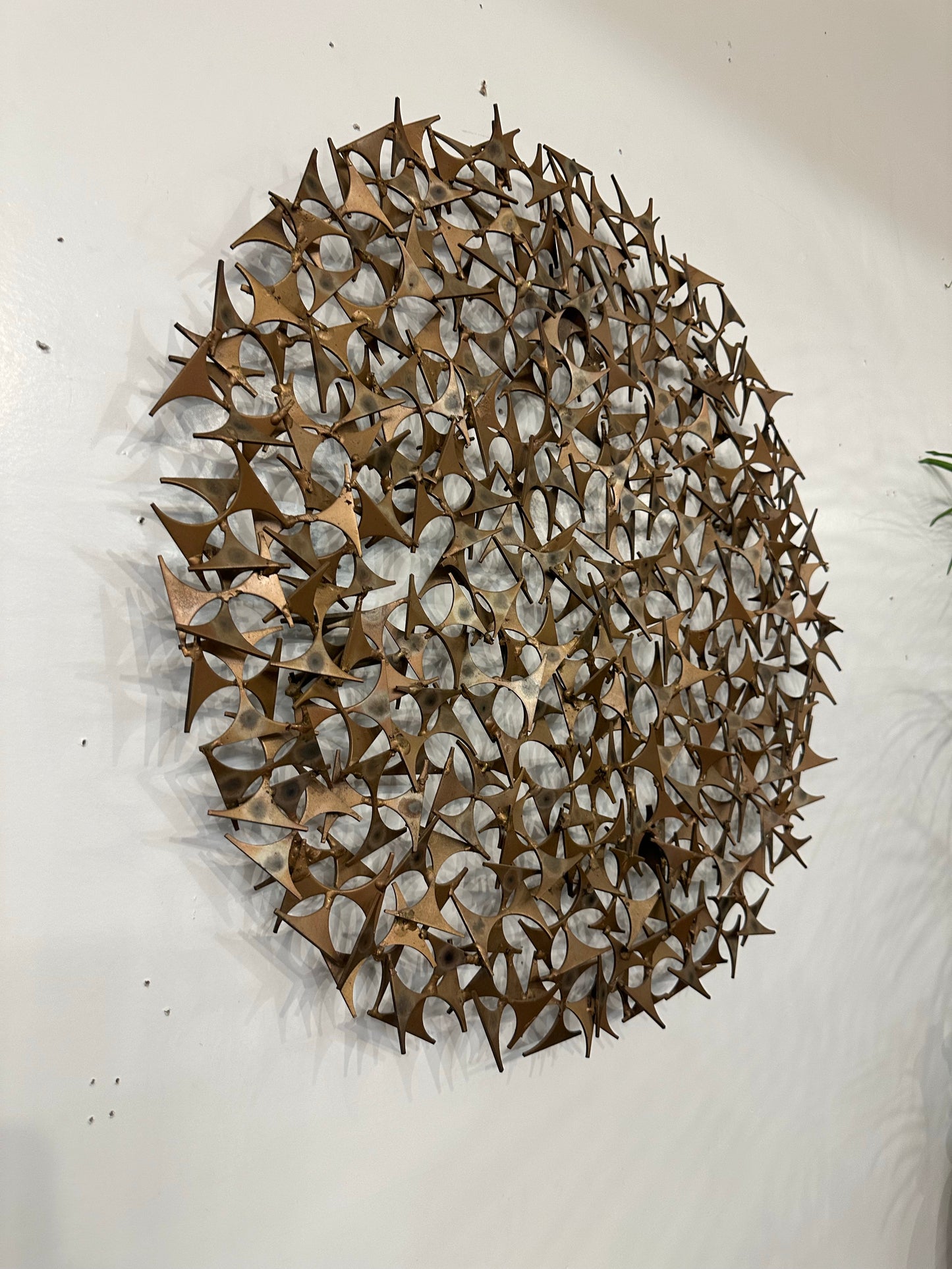 Marc Weinstein Brutalist Mid-Century Modern Abstract Wall Sculpture Marc Creates Sun