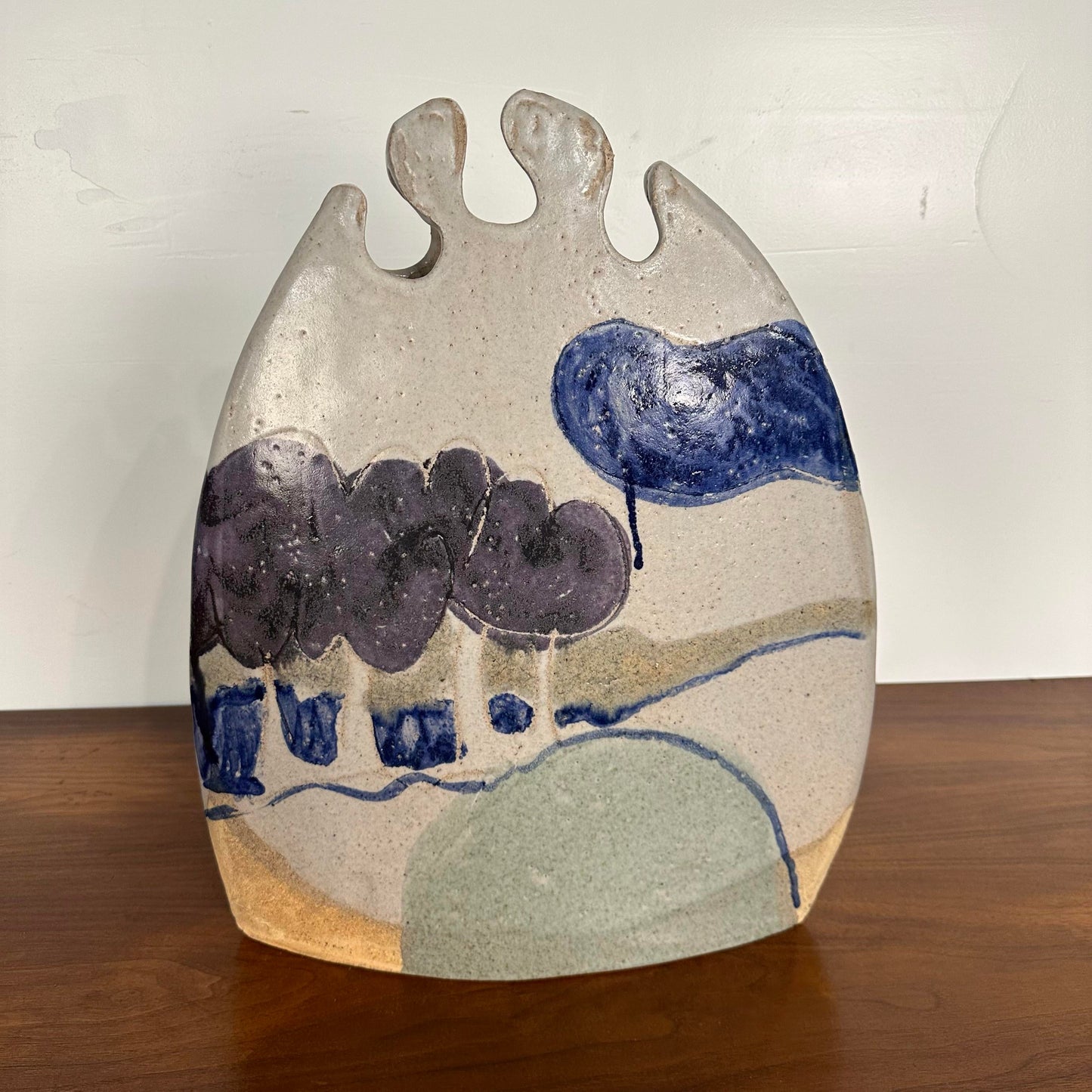 Tall Sculptural Vase by Larry Calhoun “Landscape Weed Pot”