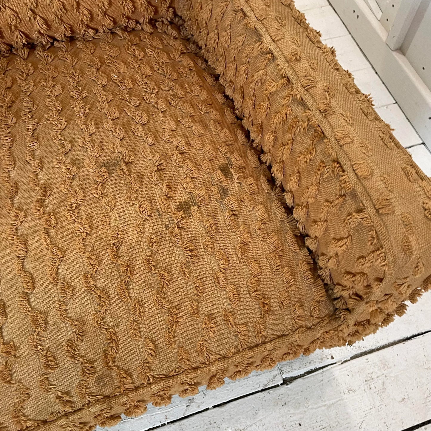 Mid 20th Century Paul McCobb Orange Textured Fabric Arm Chair, Unmarked