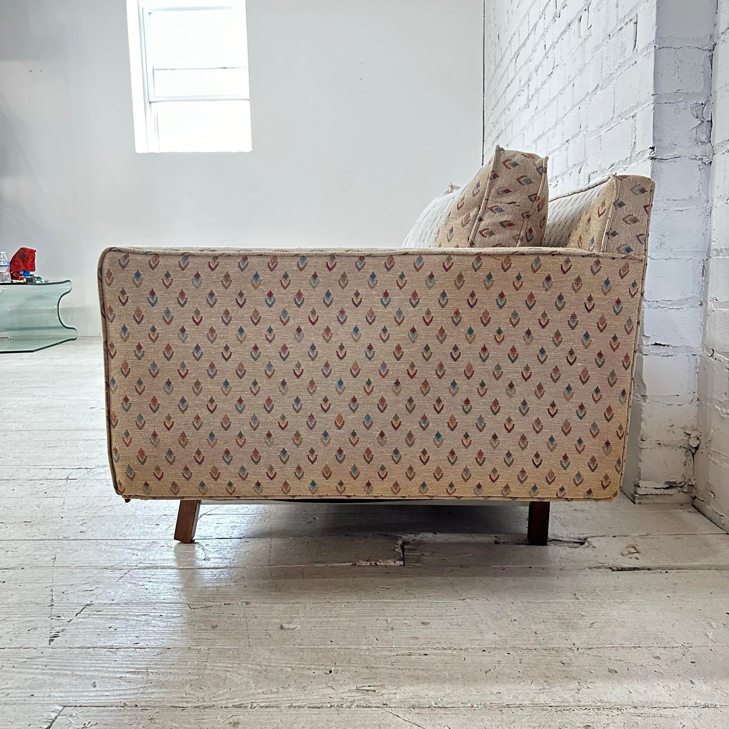 Paul McCobb for Calvin Sectional Sofa Walnut Legs Aluminum Cross Bars