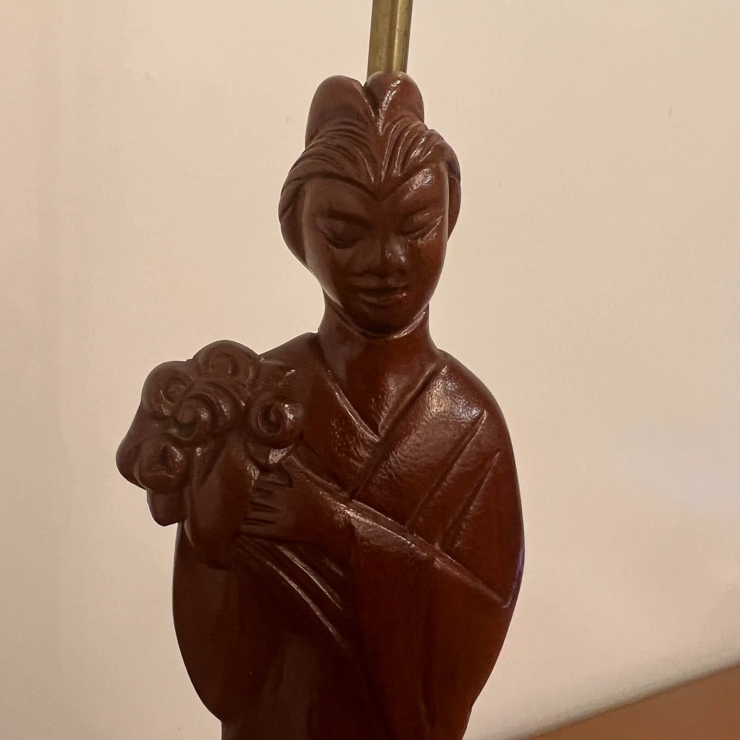 Pair of Yasha Heifetz Carved Man and Woman Lamps