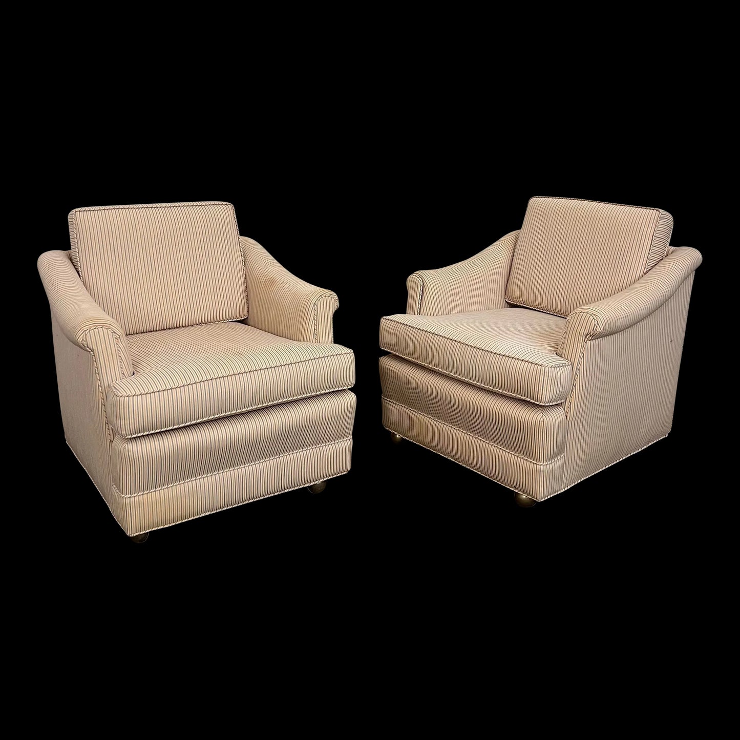 Pair of Dunbar Style Chairs on Casters