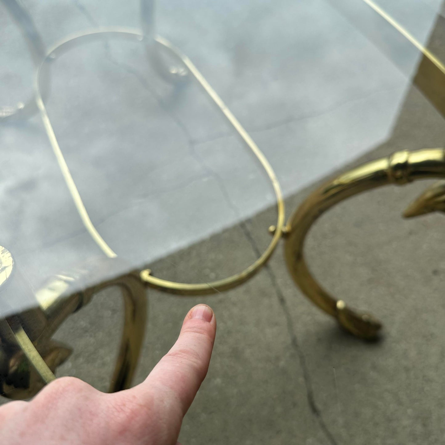 Vintage Italian Swan Head Oval Coffee Table in the Style of LaBarge