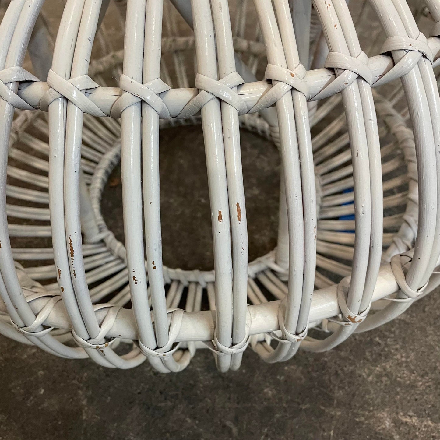 Mid Century Modern Franco Albini Rattan Pouf Ottoman