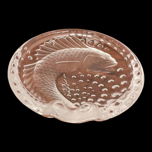 Lalique French Frosted Glass Concareau Koi Fish Bowl