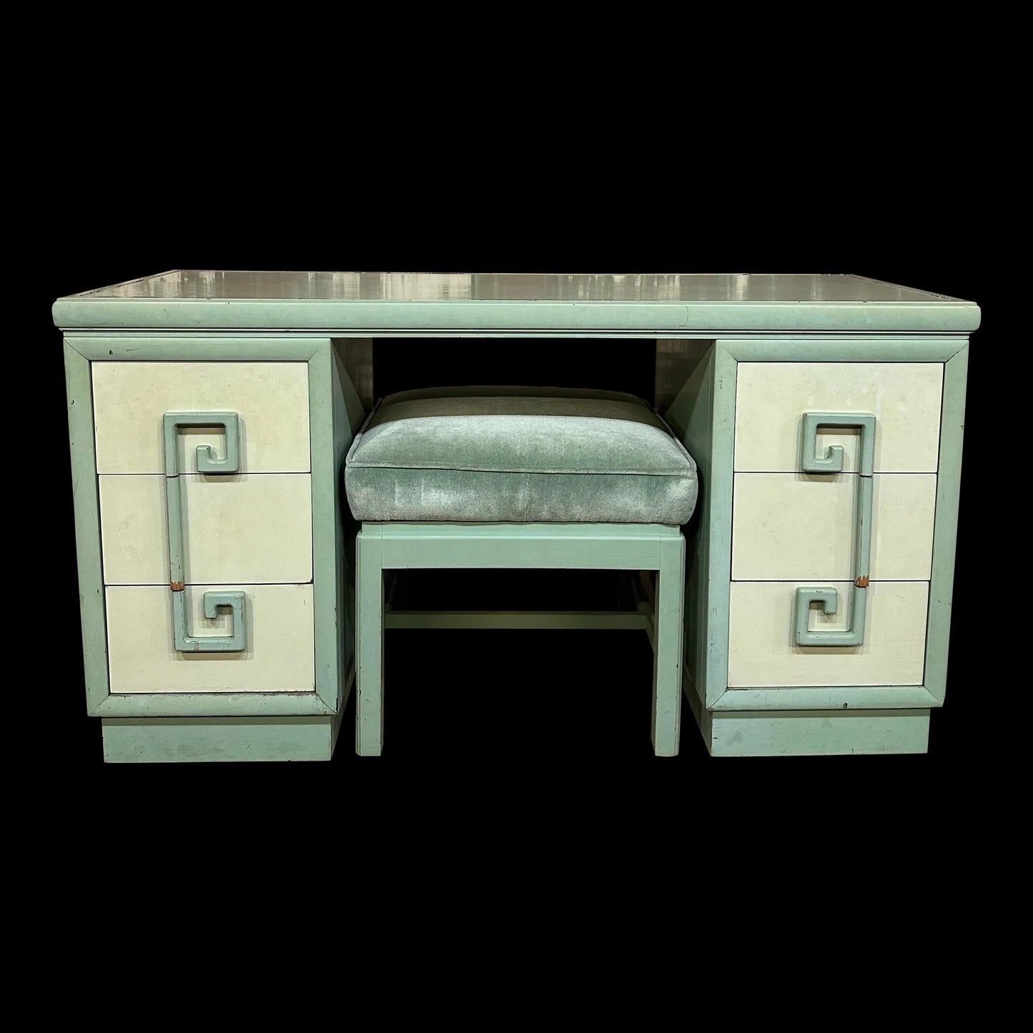 Kittinger Mandarin Vanity With Mohair Stool