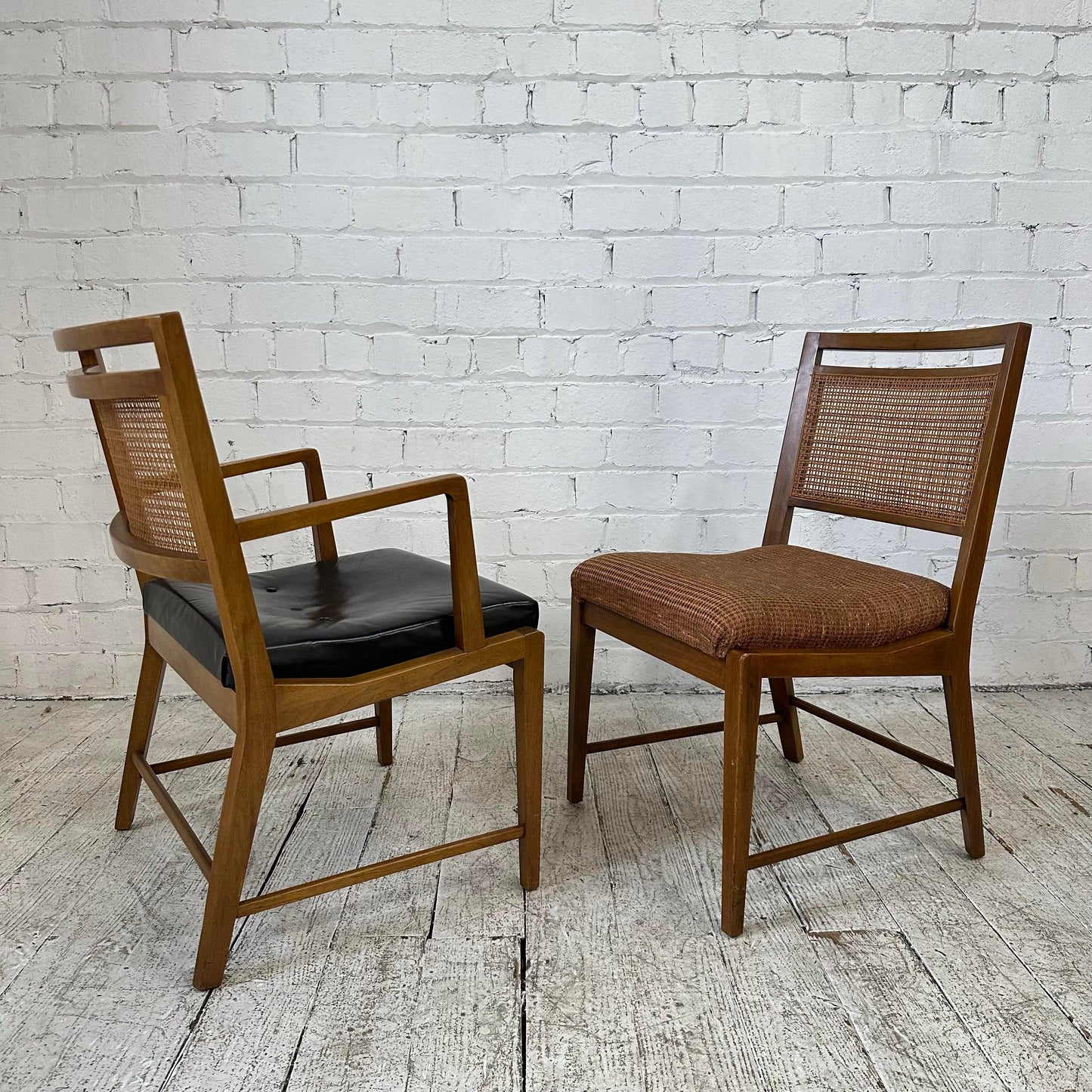 Set of 6 Cane Backed Dining Chairs 2 Arms 4 Side