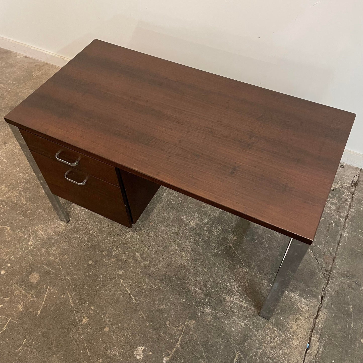 Mid Century Modern Rosewood and Chrome Desk