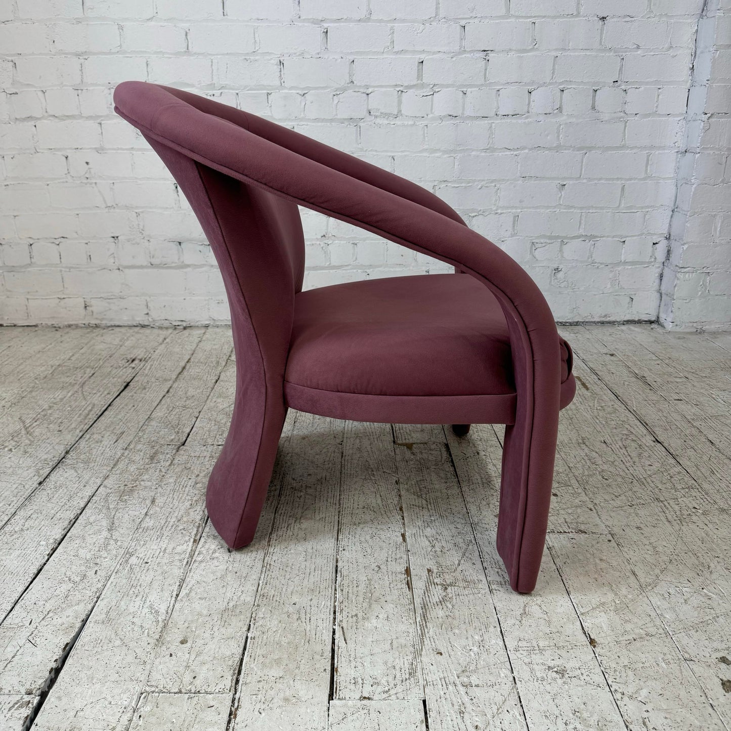 Pair of Pink Kagan Style Lounge 3 Leg Chairs by Carson’s