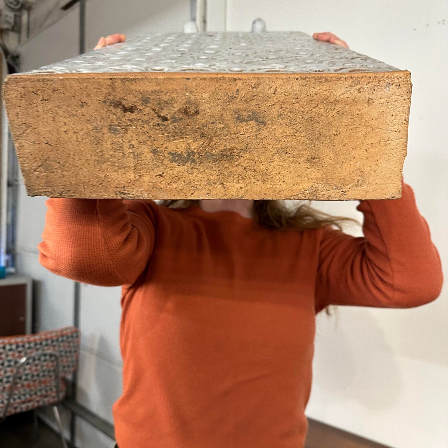 Large Slab-Made Ceramic Floor Vessel Signed