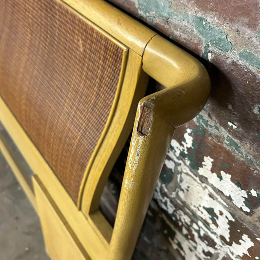 Mid Century Modern Caned King Size Headboard by Drexel Parallel