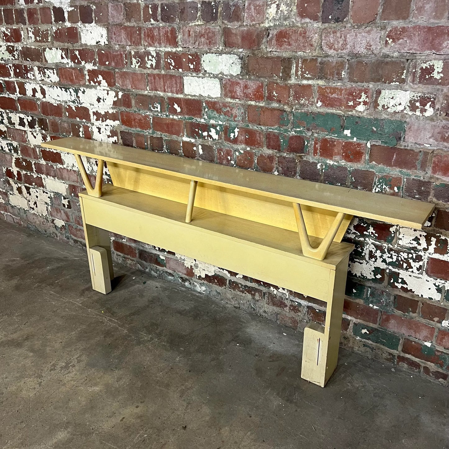 Mid Century Organic Pearsall Style Full Size Headboard Blond Light Wood