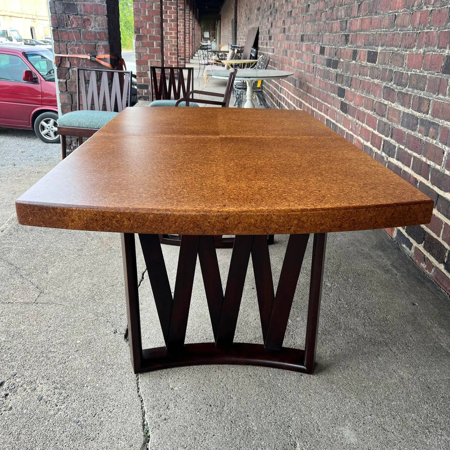 Mid 20th Century Paul Frankl Dining Set With Cork Top Table - Set of 7