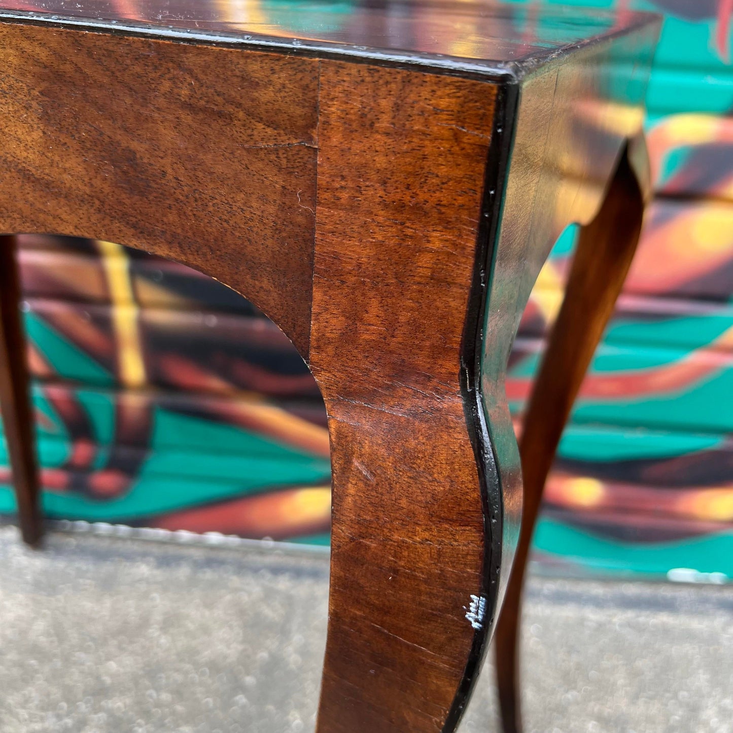 Set of Italian Nesting Side Tables in Olive Wood Patchwork